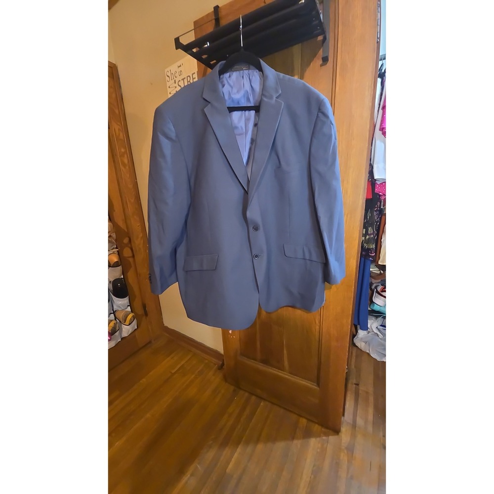 Vittori Forti Mens Suit Jacket Blue Two Button Blazer Sz 50 Chest
